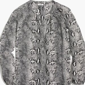 J. Crew Factory Three-quarter sleeves Snakeskin Button-up - L